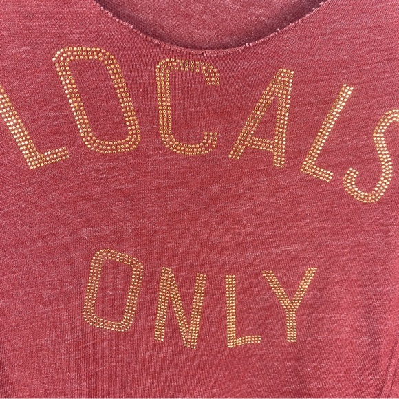 SUNDRY Rust Sequins Locals Only Raw Scoop Neck Sweater Small - Picture 4 of 11